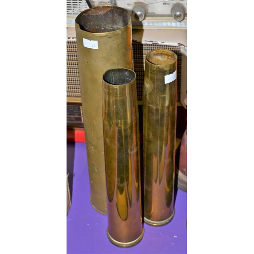 331 - 3 vintage brass shell cases