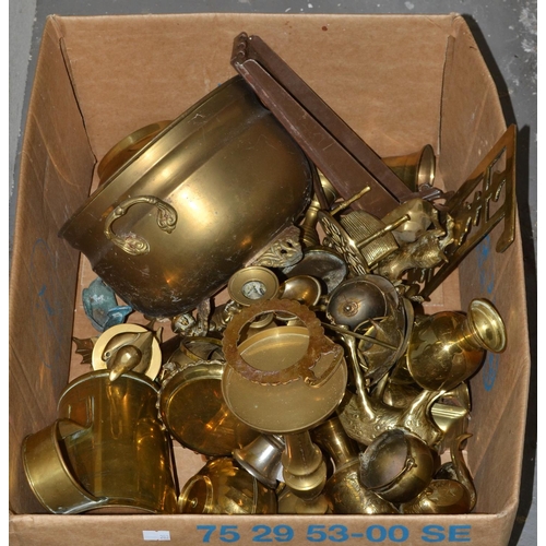 336 - Large box of misc brassware