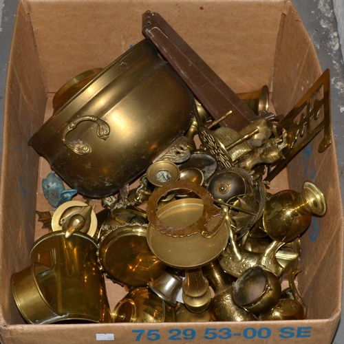 336 - Large box of misc brassware