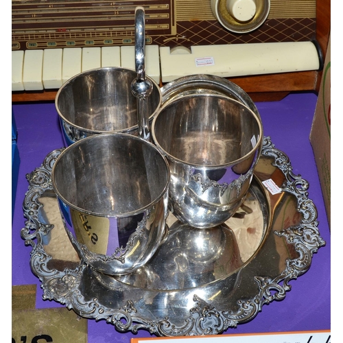 338 - 3 pieces of good quality silver plate