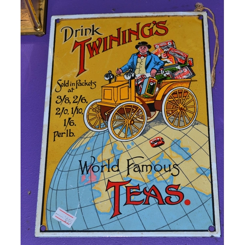 344 - An enamel Twinings tea sign