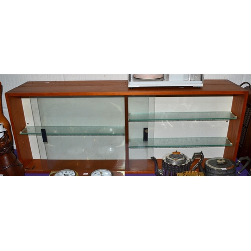 351 - A pair of retro wood and glass display cabinets