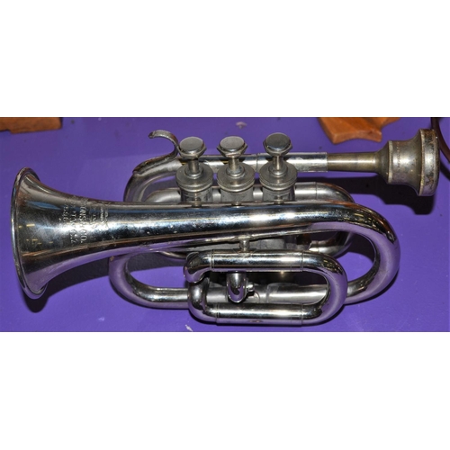 367 - Vintage Besson & Co silver plated Cornet