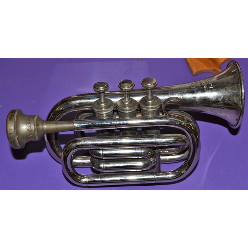 367 - Vintage Besson & Co silver plated Cornet