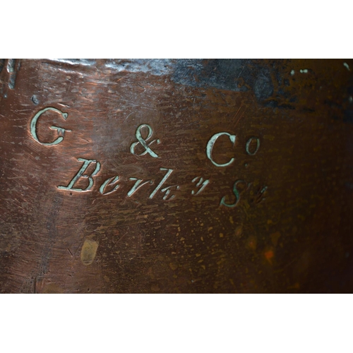 370 - Large antique copper saucepan by G & Co c.1900