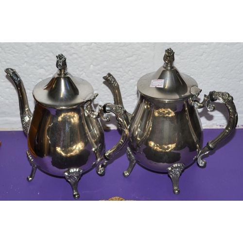 373 - Pair of silver plated coffee pots