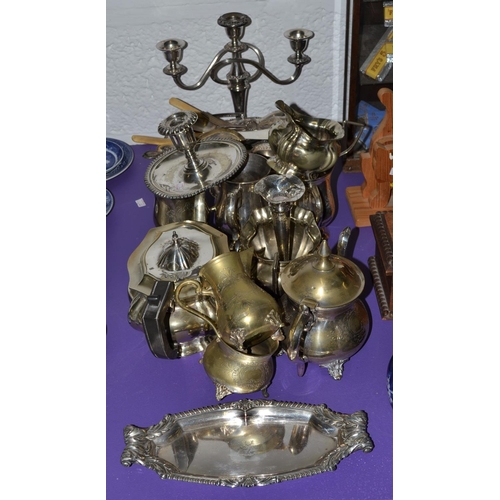 436 - A large quantity of silver plate and a silver bud vase