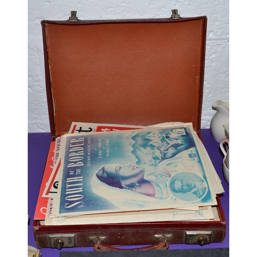 459 - A quantity of vintage sheet music in a leather case