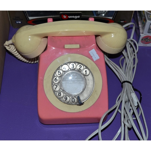 490 - Vintage GPO telephone in pink and cream