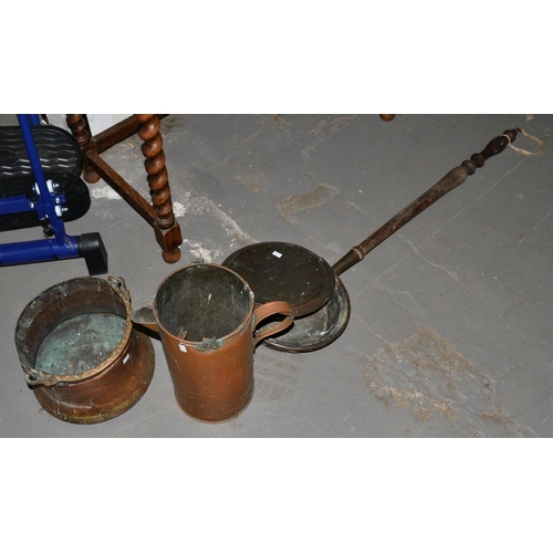 300a - 3 Pieces of antique copperware