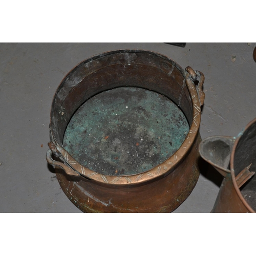 300a - 3 Pieces of antique copperware