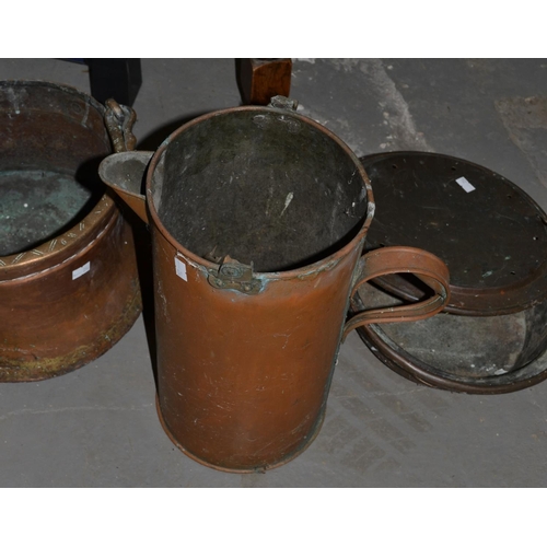 300a - 3 Pieces of antique copperware