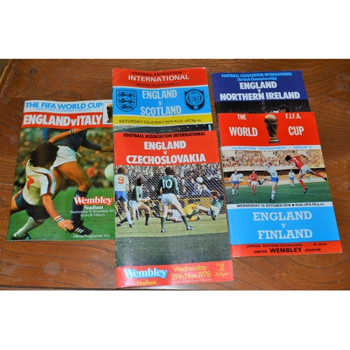 536 - 5 1970's England football programmes