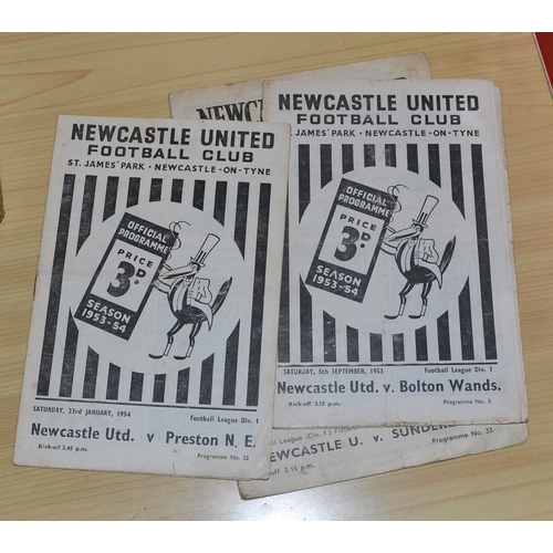 552 - A collection of Newcastle United football programmes from c.1954 to 2002