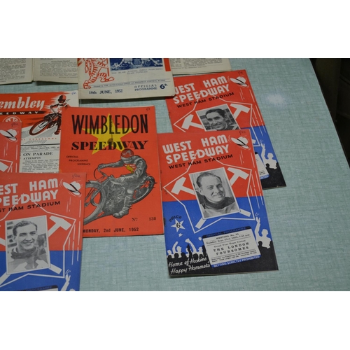 556 - A collection of 1952 Speedway programmes