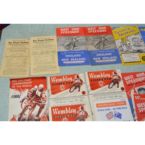 557 - A collection of 1953 Speedway programmes