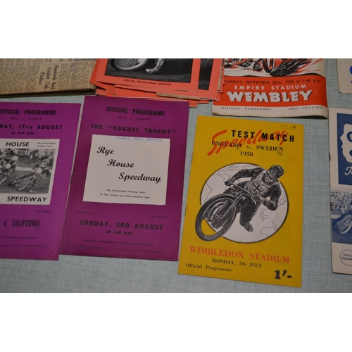 563 - A collection of 1958 Speedway programmes