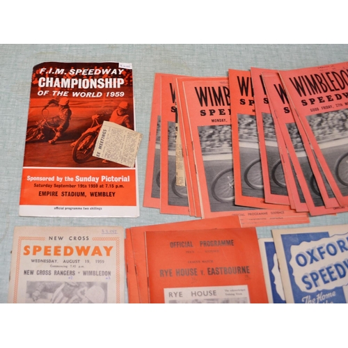 564 - A collection of 1959 Speedway programmes