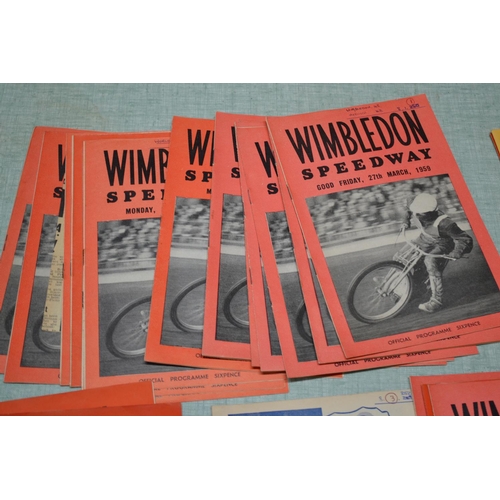 564 - A collection of 1959 Speedway programmes