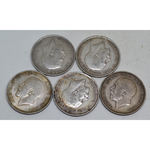 567 - 5 x pre 1920 Half crown coins