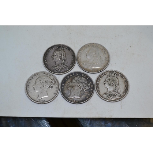 573 - 5 x Victorian half crown coins