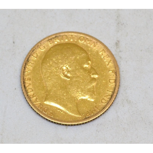 574 - 1906 22ct Gold Half Sovereign