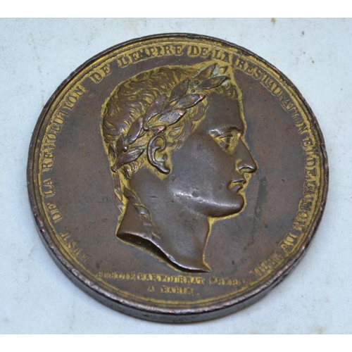 583 - French Gilt Bronze Medallion - 100 years of the Revolution