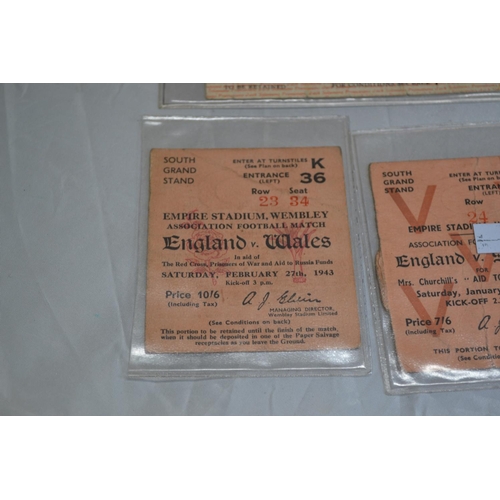 661 - 3 Ticket Stubs - 1942 England Vs Scotland, 1943 England vs Wales & 1951 Festival of Britain Boxing T... 