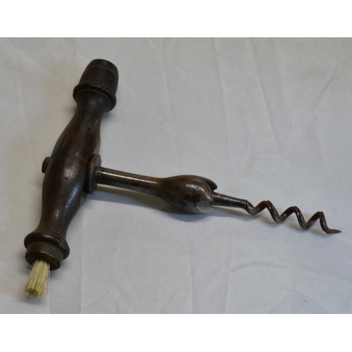 662 - Antique corkscrew with brush