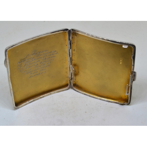 672 - Silver engine turned cigarette case - Birmingham 1928