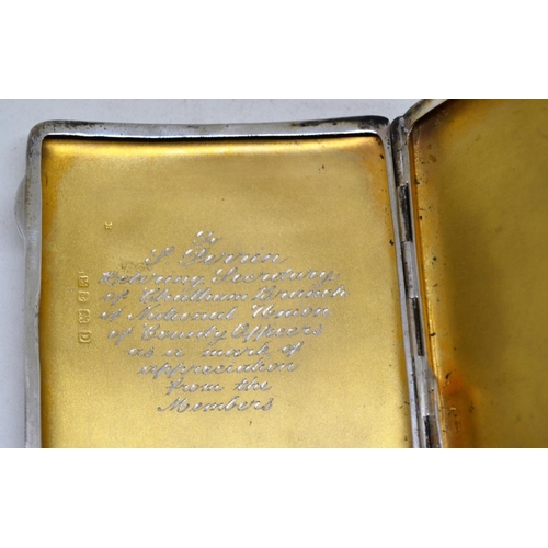 672 - Silver engine turned cigarette case - Birmingham 1928