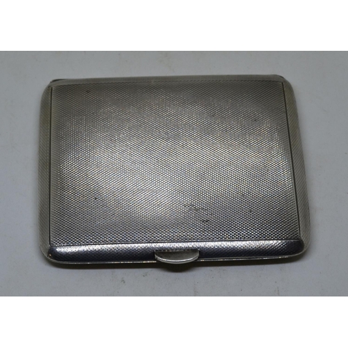 674 - Silver Cigarette case with machine turned finish - Birmingham 1935 by James Dixon