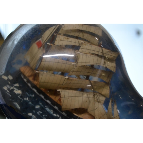 683 - Vintage Diorama of ship inside a large lightbulb