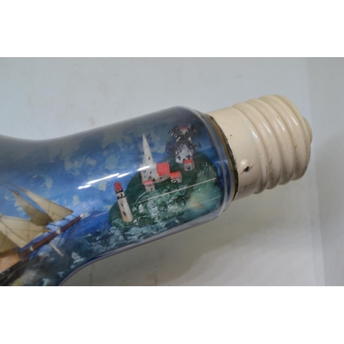 683 - Vintage Diorama of ship inside a large lightbulb