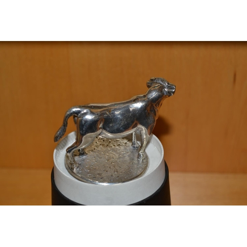 692 - Antique silver plated Cow finial