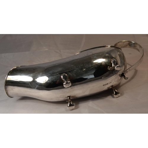 703 - A large silver sauceboat of unusual design - Birmingham 1972 with unknown maker KA - 32cm Long - 20.... 