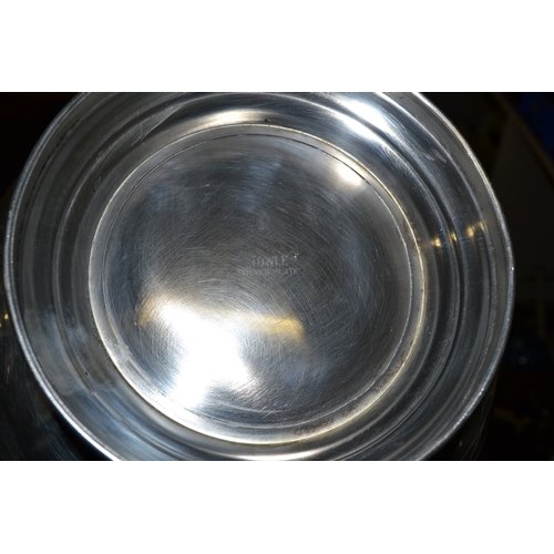 378 - A silver plated punch bowl and a silver plated champagne bucket