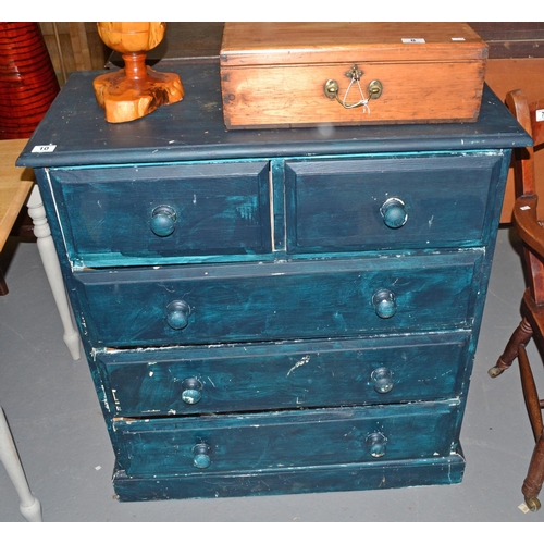 10 - Painted pine 2 over 3 chest of drawers