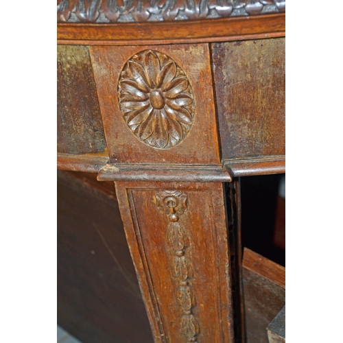 101 - Victorian Empire style carved mahogany dining table with 2 extra leaves