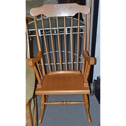 115 - Light wood rocking chair