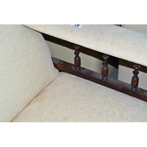 19 - Edwardian cream covered Chaise Lounge