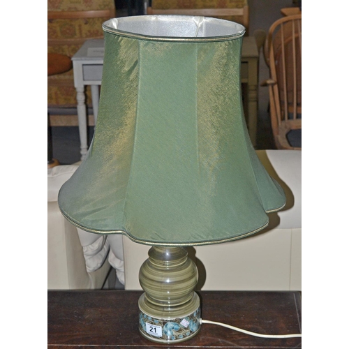 21 - A Jersey pottery table lamp with shade