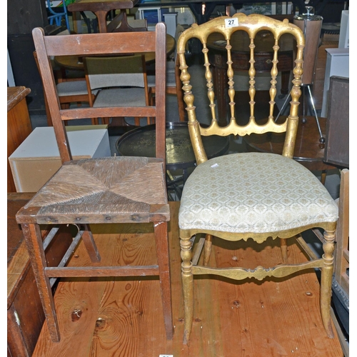 27 - 2 antique bedroom chairs