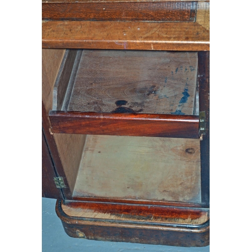 29 - Victorian Mahogany leather topped desk with faux drawers