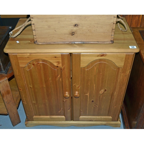 36 - Modern pine 2 door cupboard