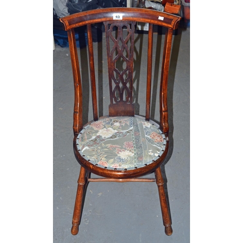 45 - Inlaid bedroom chair