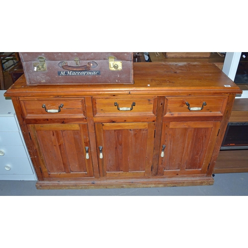 57 - Vintage pine sideboard with ceramic handles