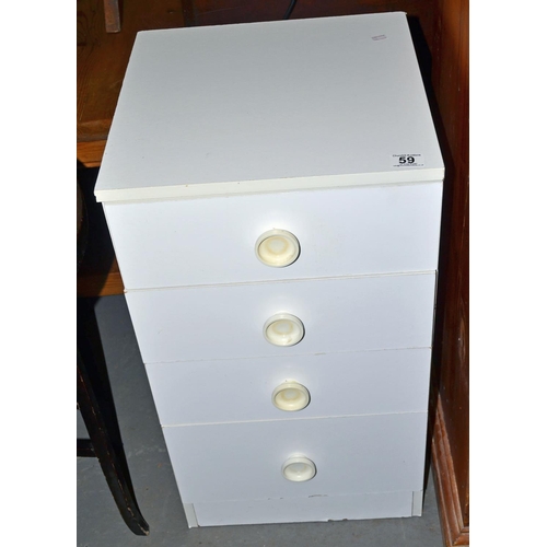 59 - White 4 drawer cabinet