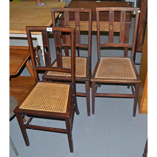 74 - 3 inlaid Edwardian chairs