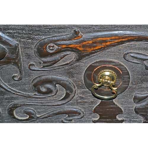 80 - Art Nouveau carved oak sideboard